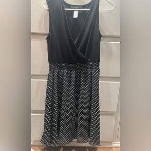 Black with white polka dot dress